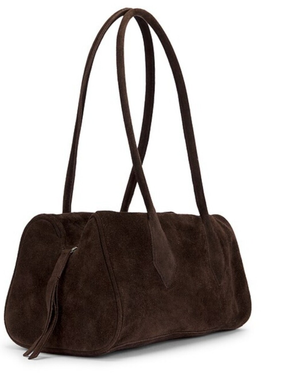 Free People Dark Brown Suede Shoulder Barrel Bag new with tags